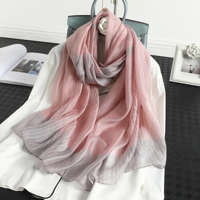 Silk wool blended scarf all match gauze shawl Korean bib Red - Shop at LoveMi