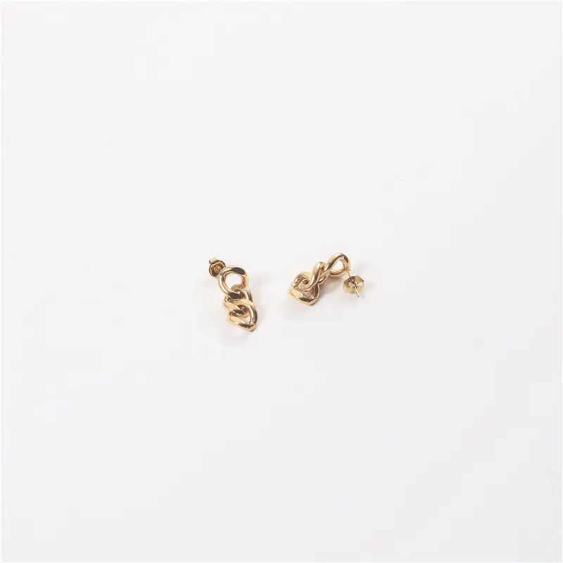 Metal stainless steel thick chain earrings earrings ear clips