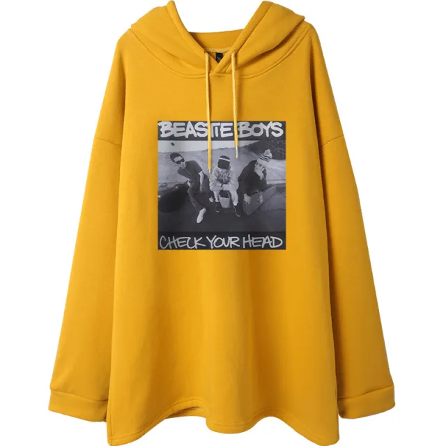 Hooded mid length plus fleece sweater women thick Ginger Play Boy - Shop at LoveMi