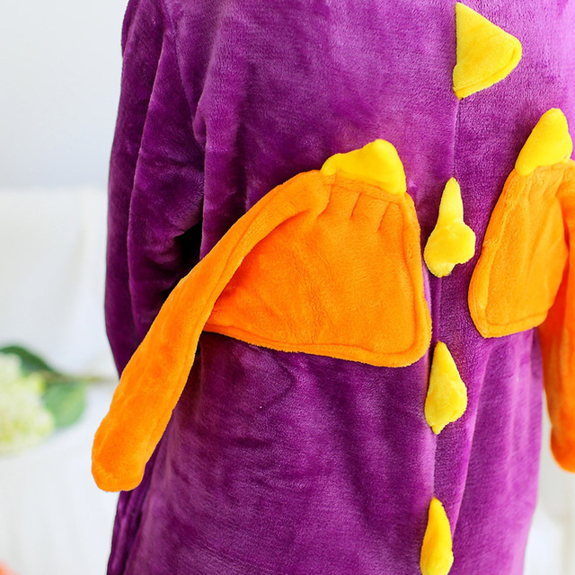 One piece animal pajamas cartoon purple dinosaur suit
