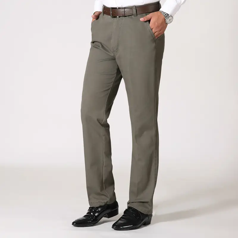 Men's cotton casual straight-leg cargo trousers