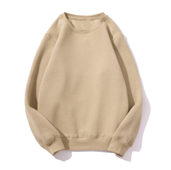 Round neck casual loose top sweater solid color