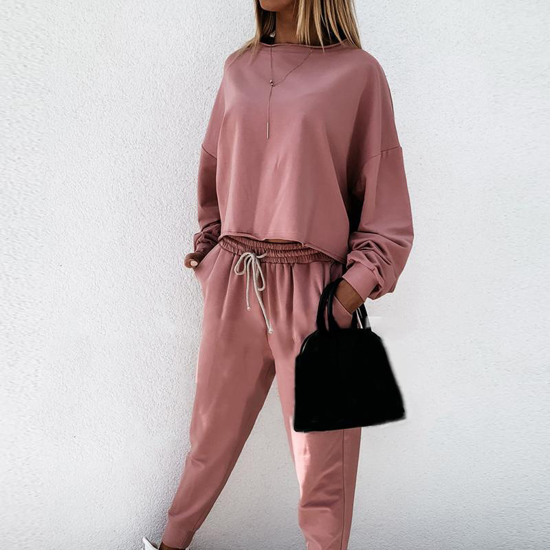  European and American pure color casual women's suit new