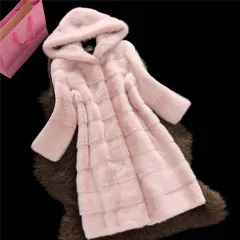 Mink Faux Fur Coat - Pink - View 1