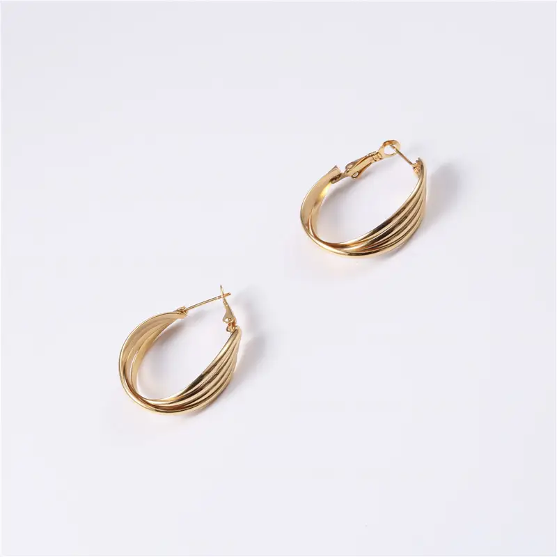 Temperament earring ring net red circle earrings
