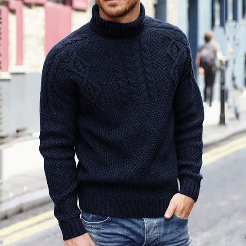 Pure color casual knitted long-sleeved top