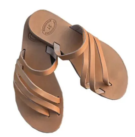 Flat toe flat sandals - Orange