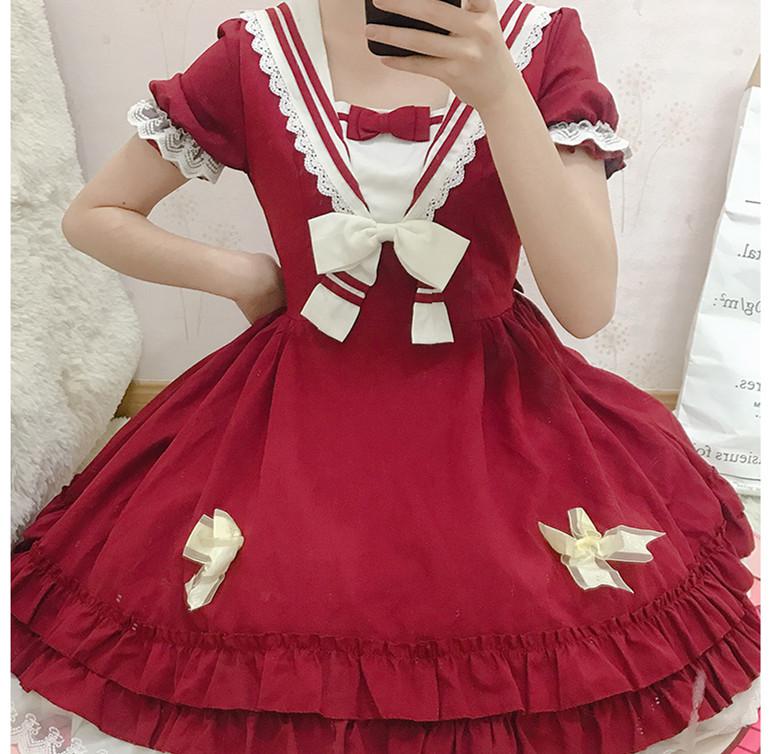 فستان لوليتا بتصميم ظل شراع النهر لحفلات الشاي