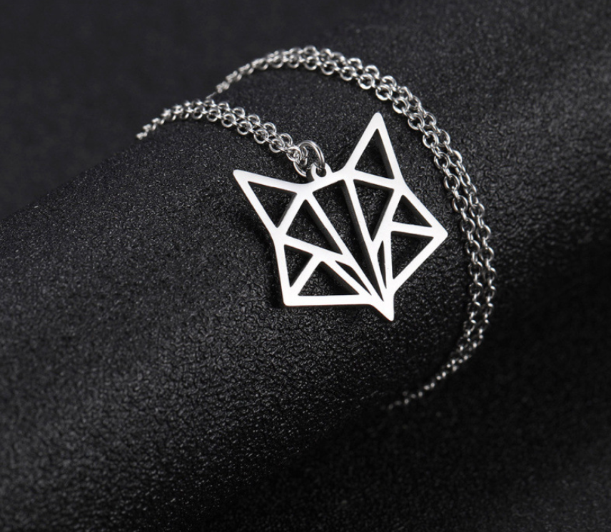 Fox Pendant Small Origami Hollow Animal Lock