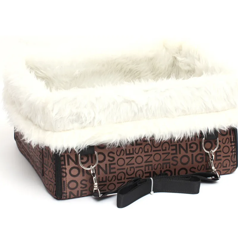 Double layer thickened waterproof dog pad for car - Brown Letters
