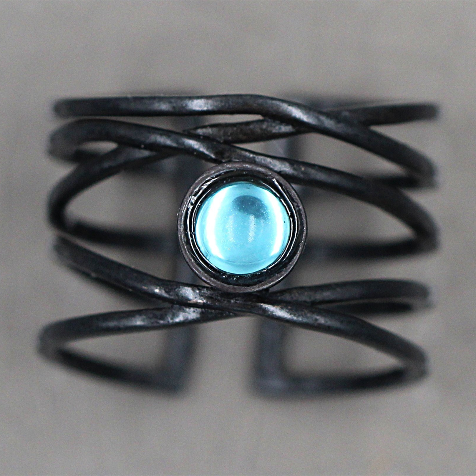 Line winding moonstone ring