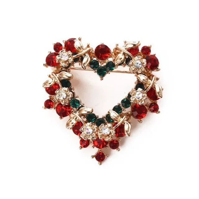 Diamond Christmas Love Flower Brooch Golden - Shop at LoveMi