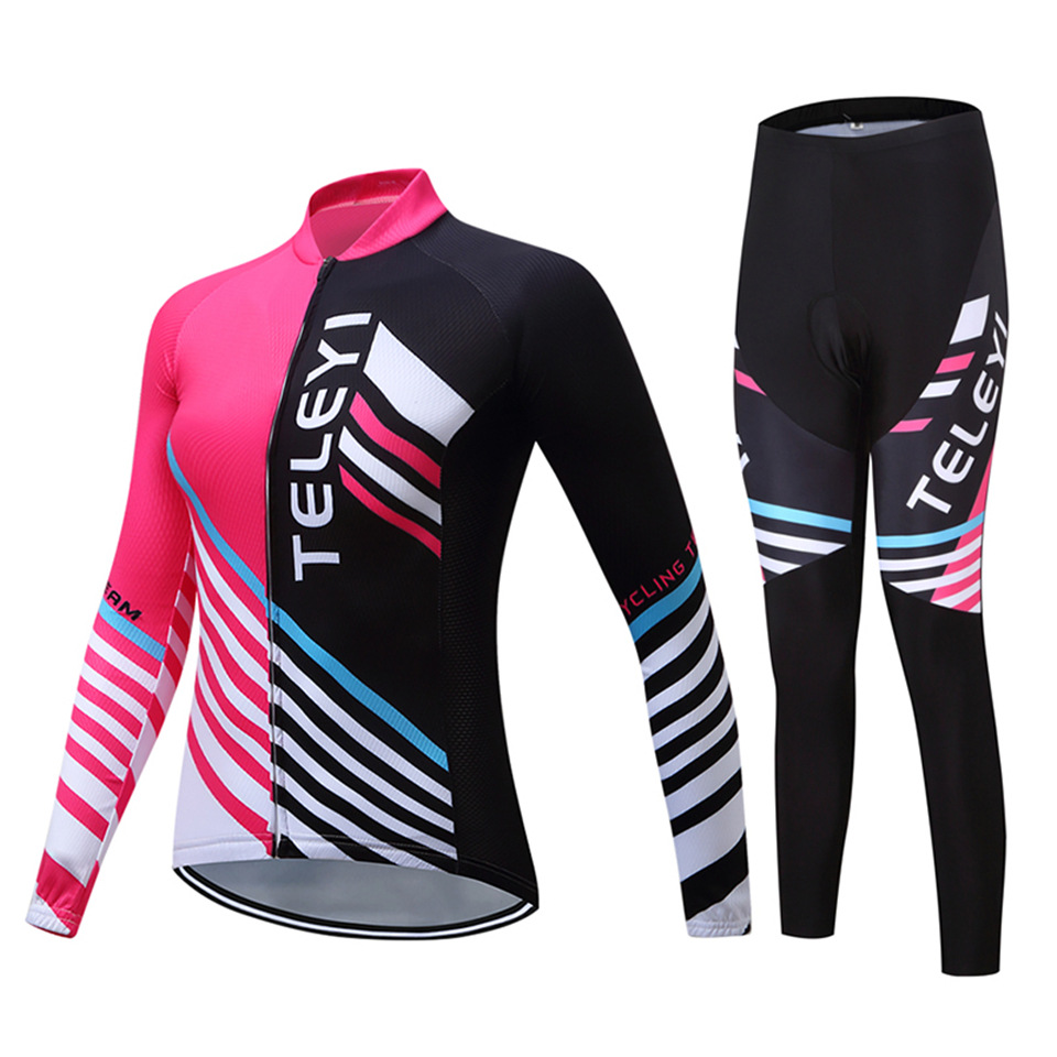 Simple and comfortable women's long-sleeved cycling suit