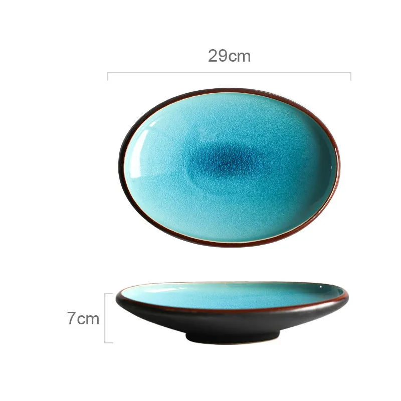 Japanese creative ceramic tableware plate dish plate set - Thick Lip Denier