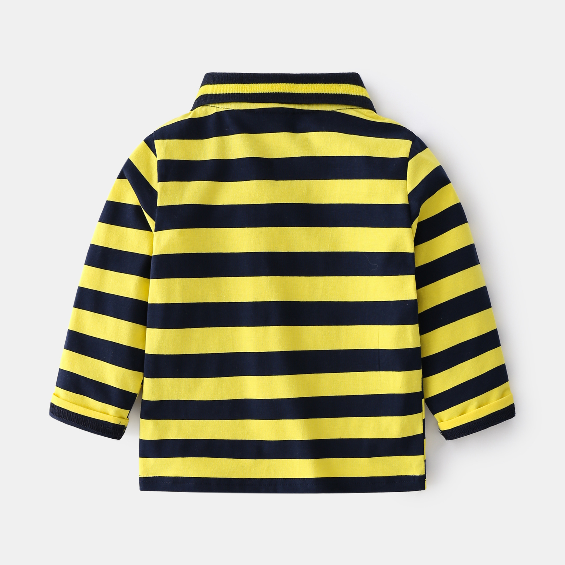 Spring and autumn striped long sleeve polo shirt — view 3