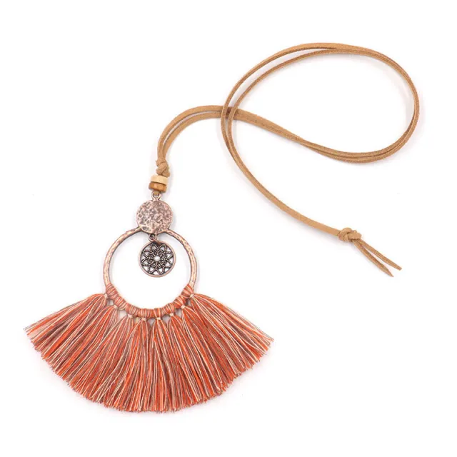 Hollow tassel pendant Round Orange - Shop at LoveMi