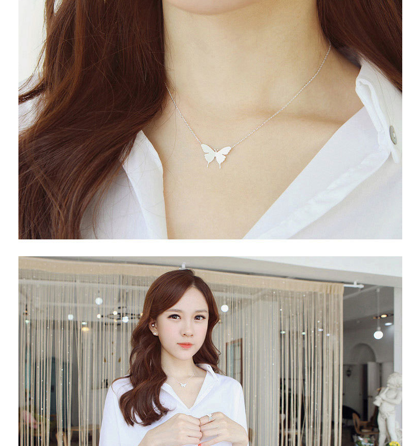 Fashion Korean Gold-plated Butterfly Pendant Clavicle Chain Necklace Jewelry