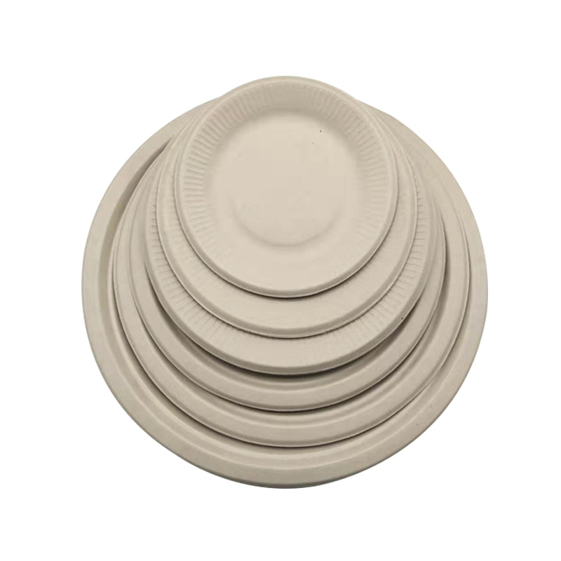 Pure pulp disposable paper plates (Natural-9 inch)