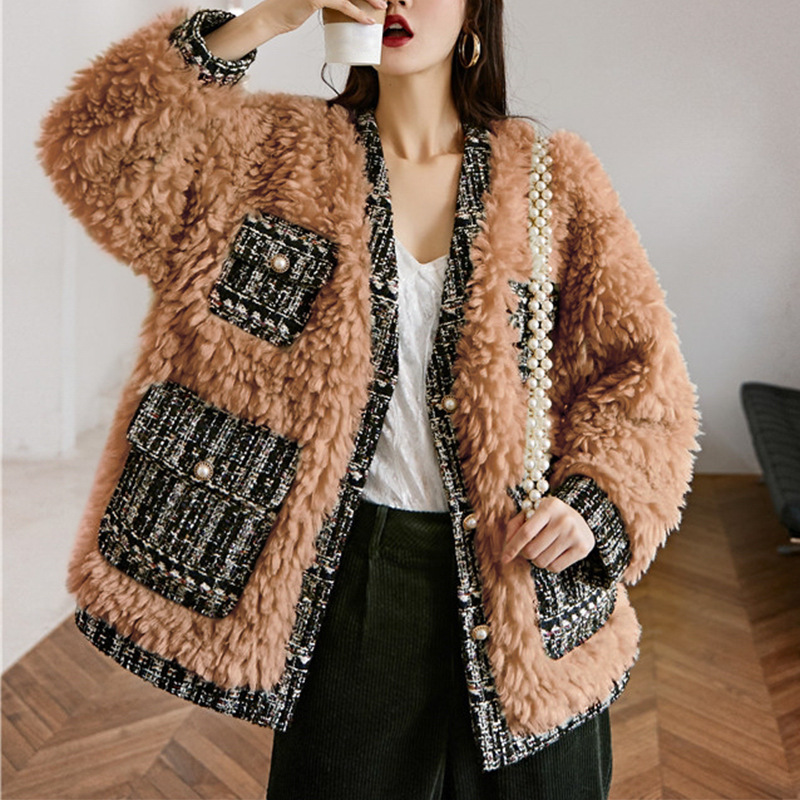 Lamb wool short coat