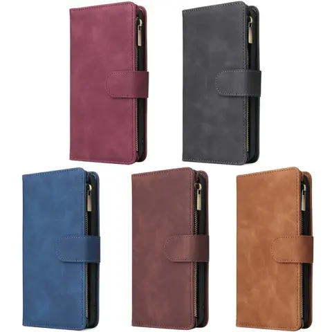 Multifunctional Zipper Mobile Phone Case Multi Card Wallet Leather
