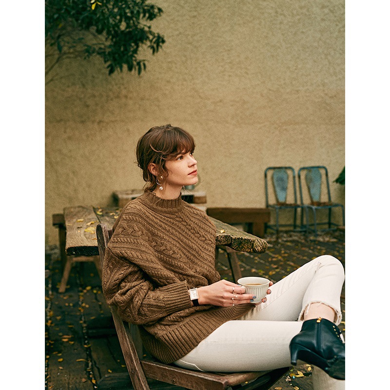 Cashmere thick sweater all-match loose sweater