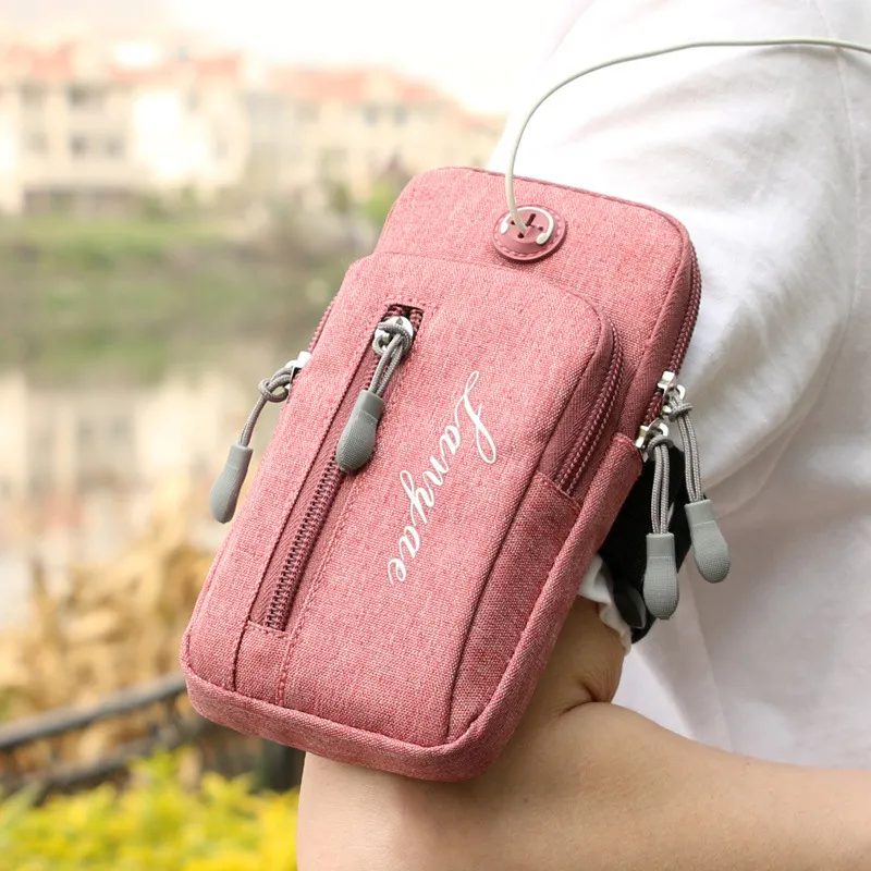 Running phone waist bag arm wrist bag - Red