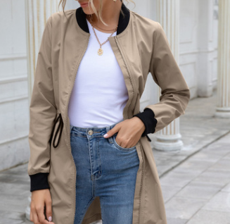 Long hooded waist trench coat Khaki - Shop at LoveMi
