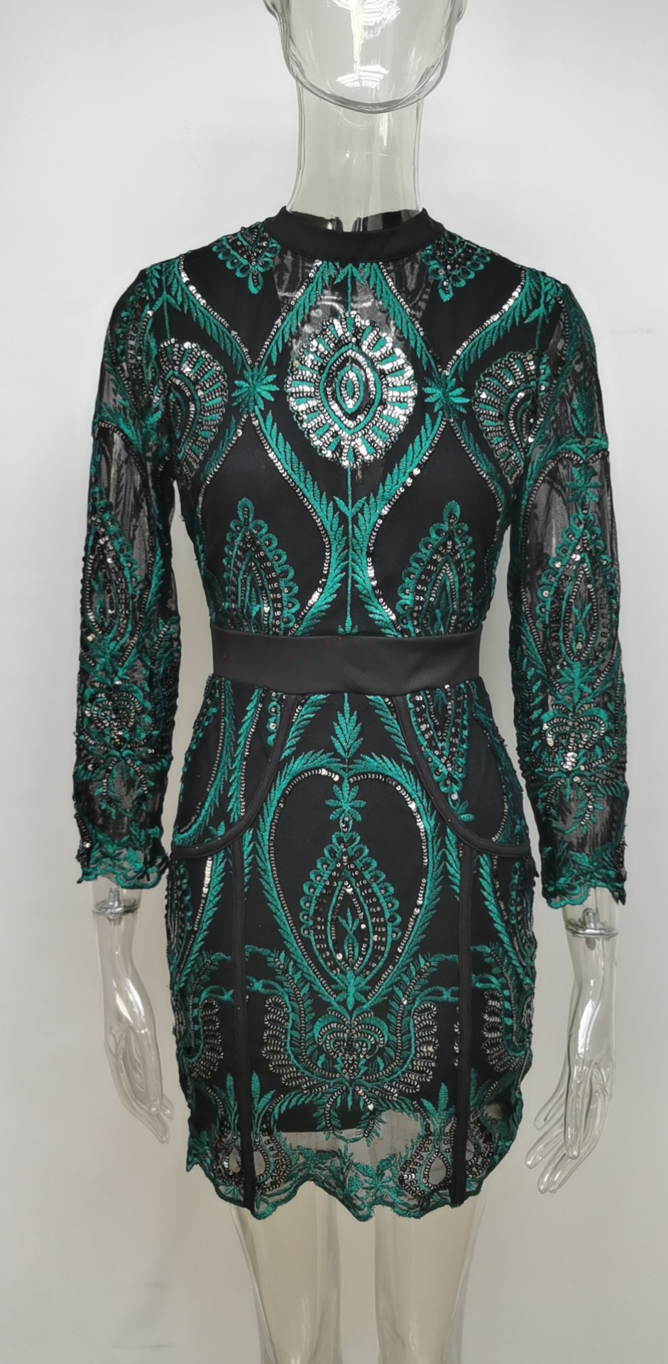 Bag hip long sleeve dress