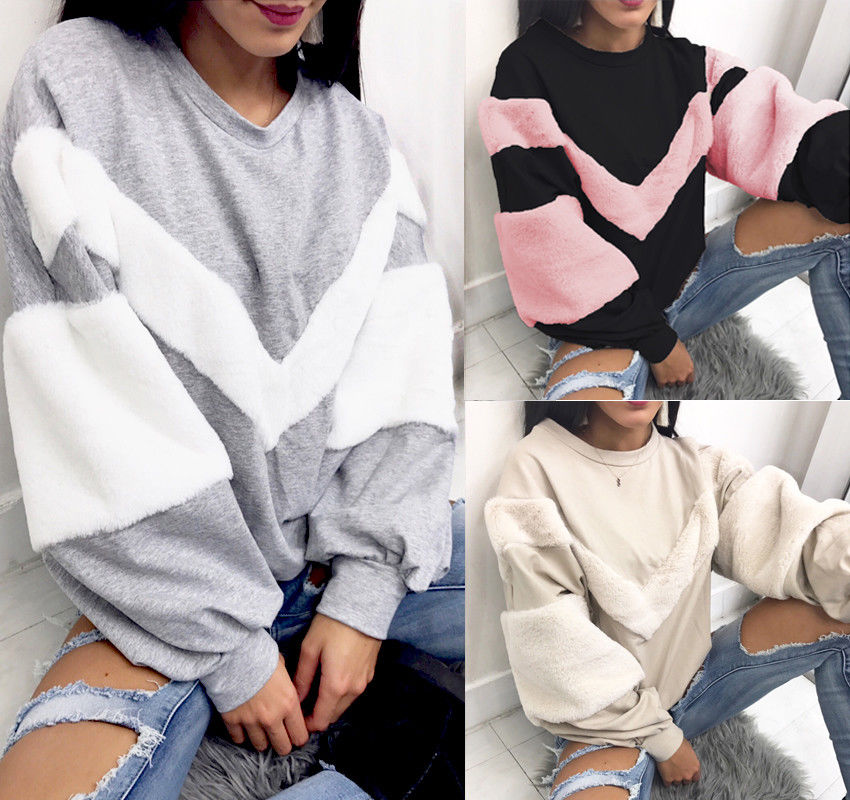 V-shaped plus sleeves fight wool sweater women