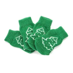 Dog socks, pet socks, non-slip cotton socks, dog foot covers - Green - View 1