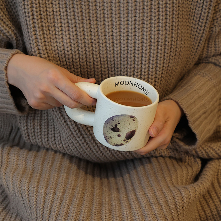 Egg Raw Ceramic Coffee Milk Couple Mug