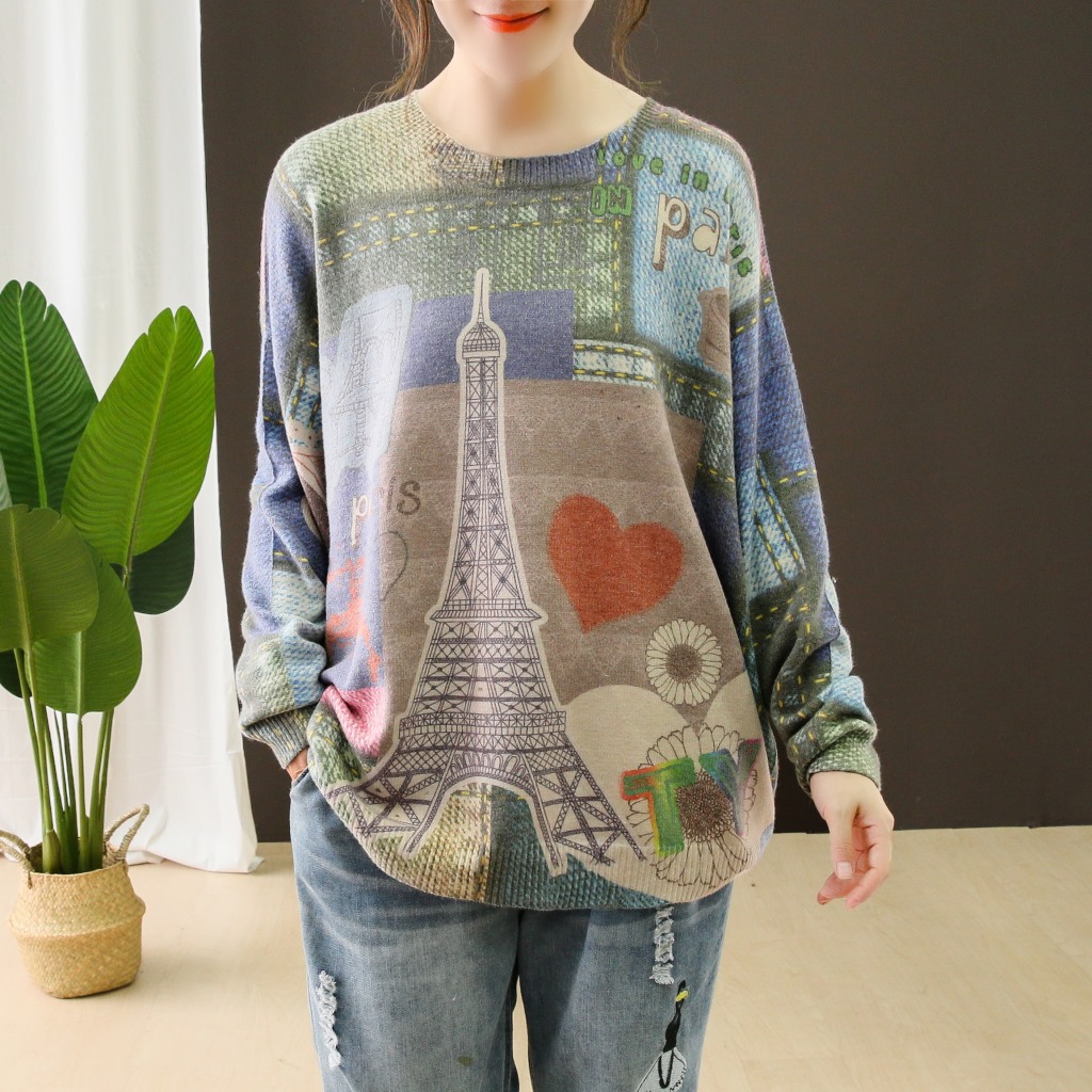 Color print tower jacket