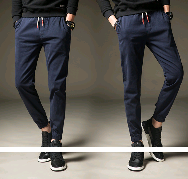 Spring and summer men's casual pants loose beam pants small feet nine pants large size men's harem pants overalls