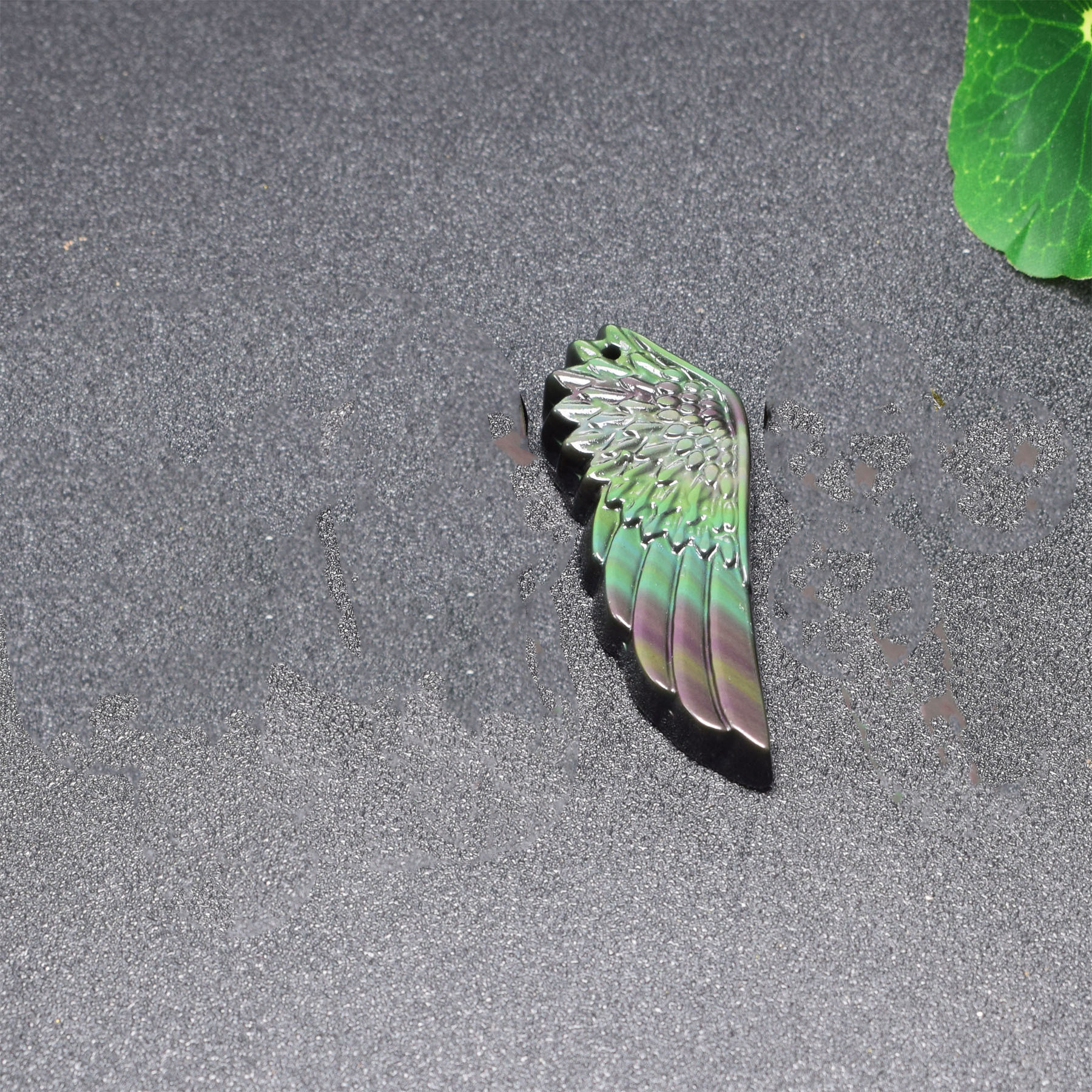 Silver stone Wing Pendant Necklace