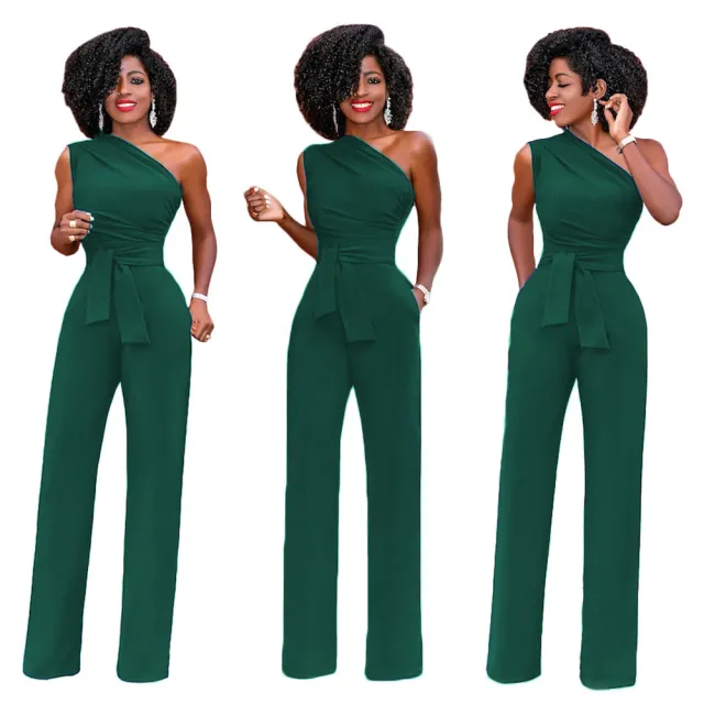 Solid color slant collar button up Jumpsuit Green - Shop at LoveMi