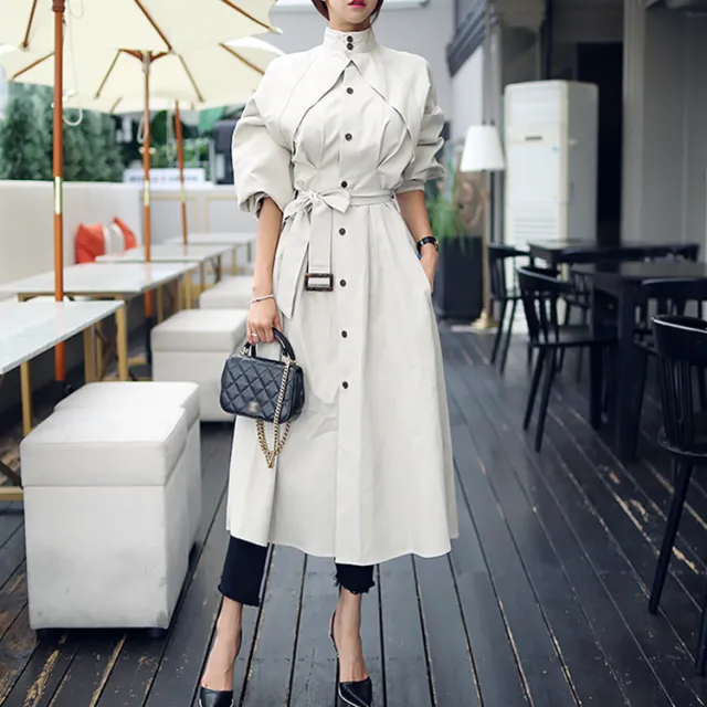 Bat sleeve trench coat Beige - Shop at LoveMi