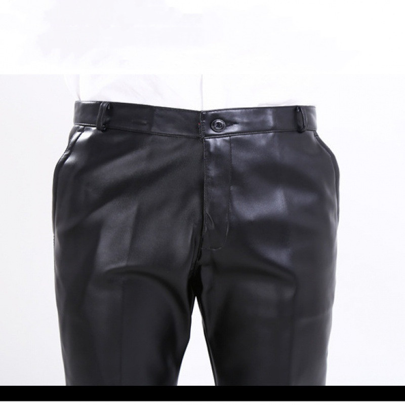 Title 6, Slim-fit skinny dunne leren broek voor kleine v...