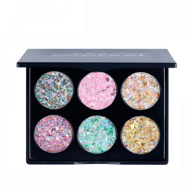 POPFEEL 6 color eyeshadow evening sequin eye makeup Ek07 Style - Shop at LoveMi