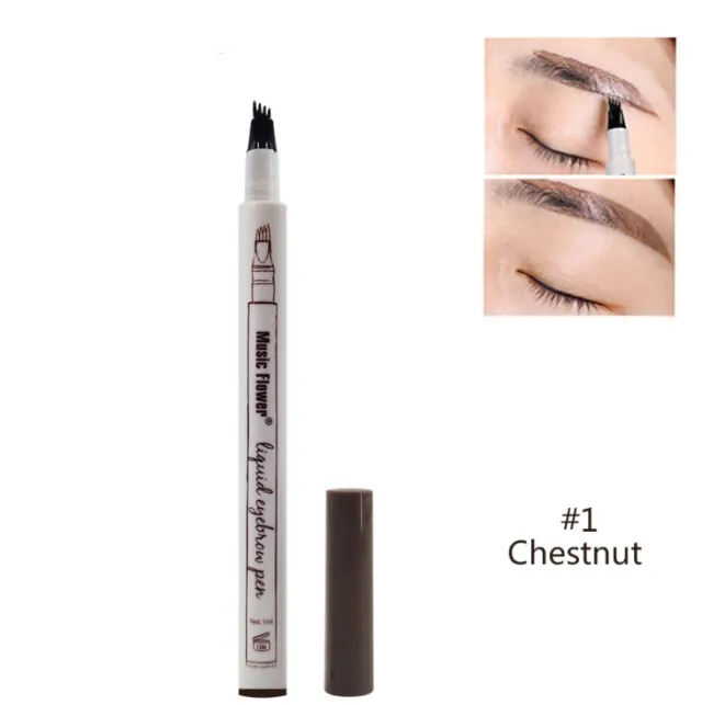 Waterproof Natural Eyebrow Pen Four claw Eye Brow Tint Fork Tip Eyebrow Tattoo Pencil Chestnut3Pc - Shop at LoveMi