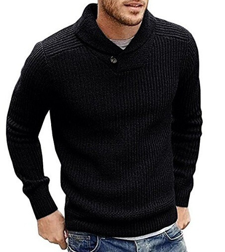 Men's one-button pullover sweater for autumn and winter