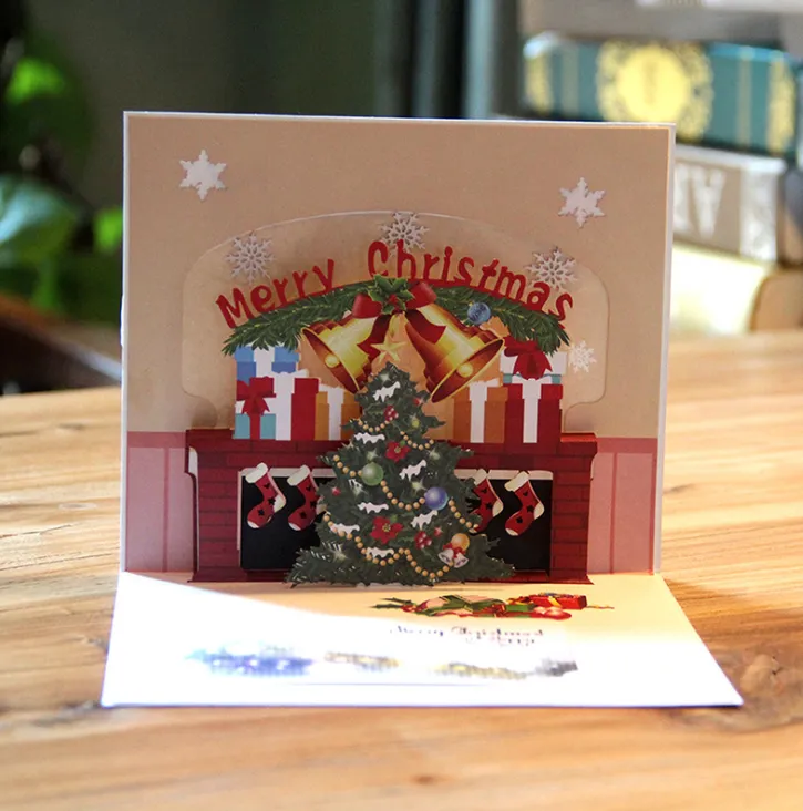 Christmas Card Creative 3D Stereo Greeting Card Holiday Card Kindergarten Handmade Greeting Card