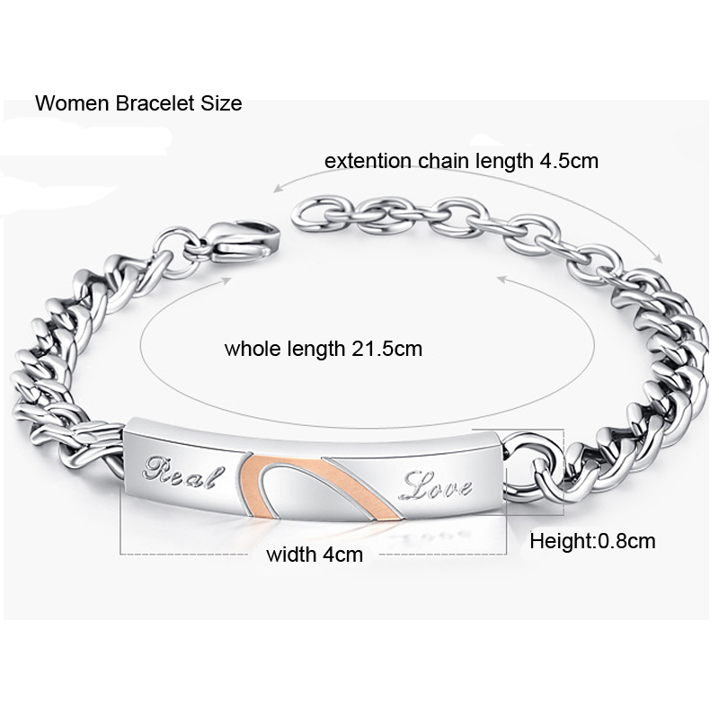 Korean version of titanium steel plating puzzle love couple bracelet