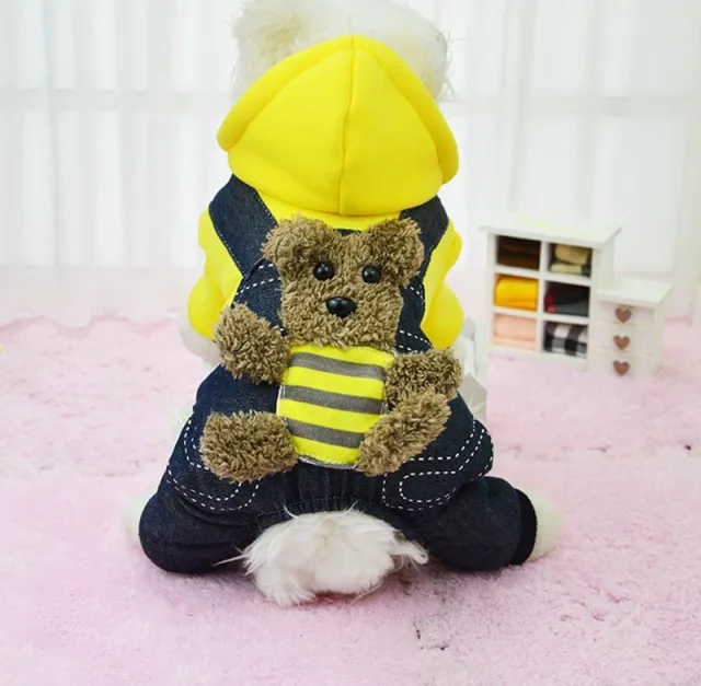 Dog hooded four legged padded coat Yellow - Shop at LoveMi