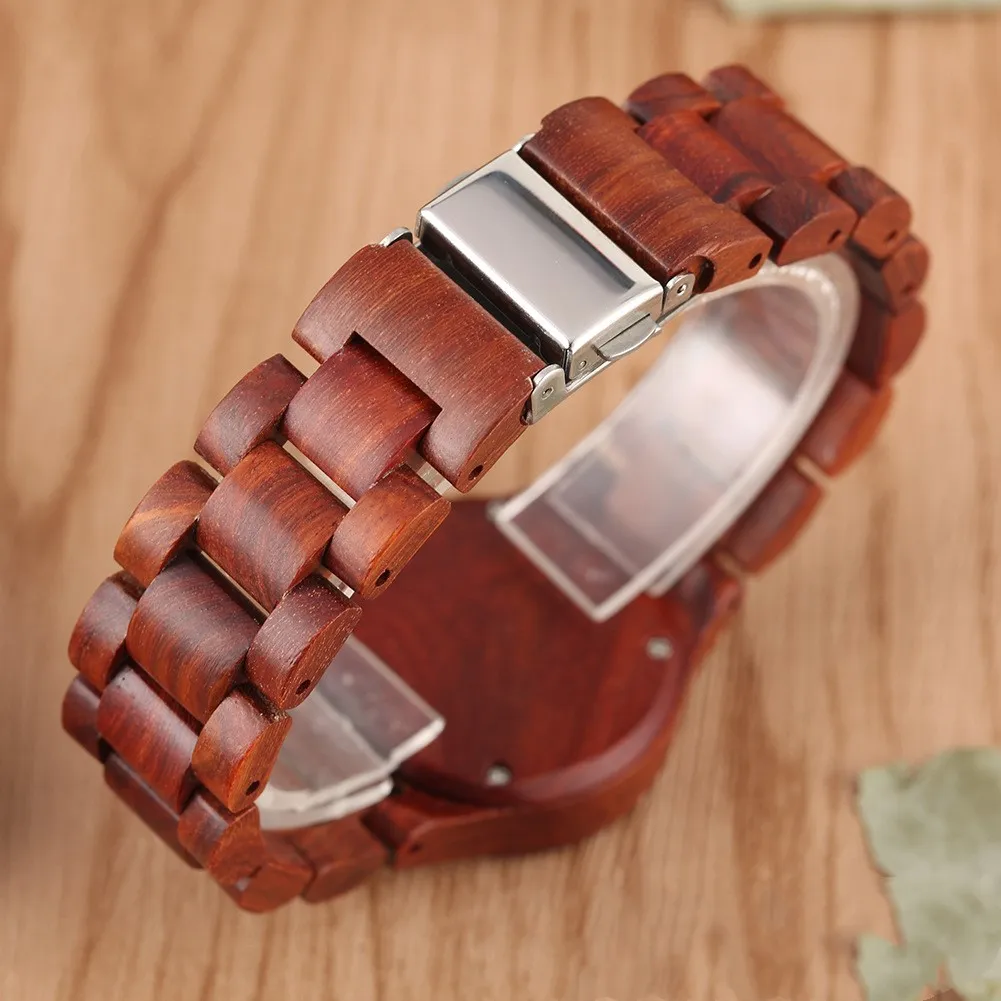 RELOJ DE CUARZO DE MADERA CASUAL PREMIUM