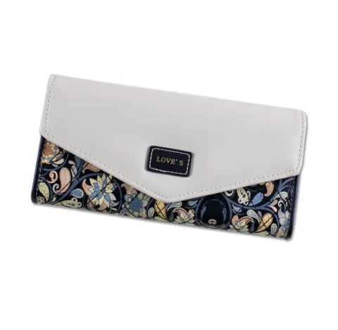Fashion Large Capacity Buckle Three Fold Leather Clip Student