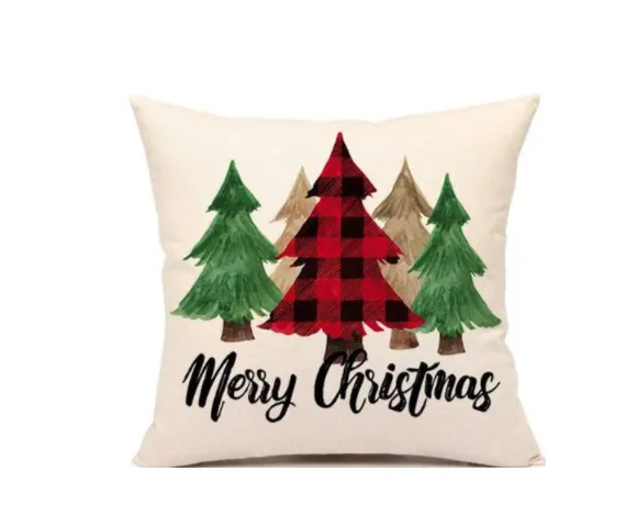 Christmas Santa linen pillowcase sofa cushion 1Style - Shop at LoveMi