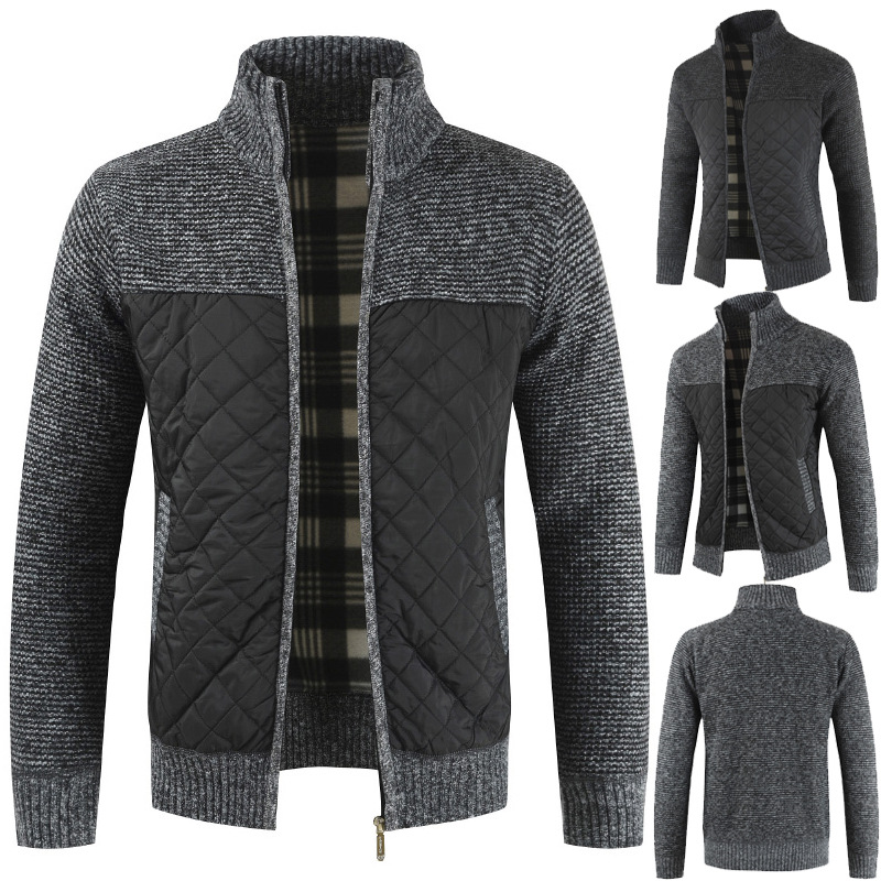 Men's stand collar sweater jacket