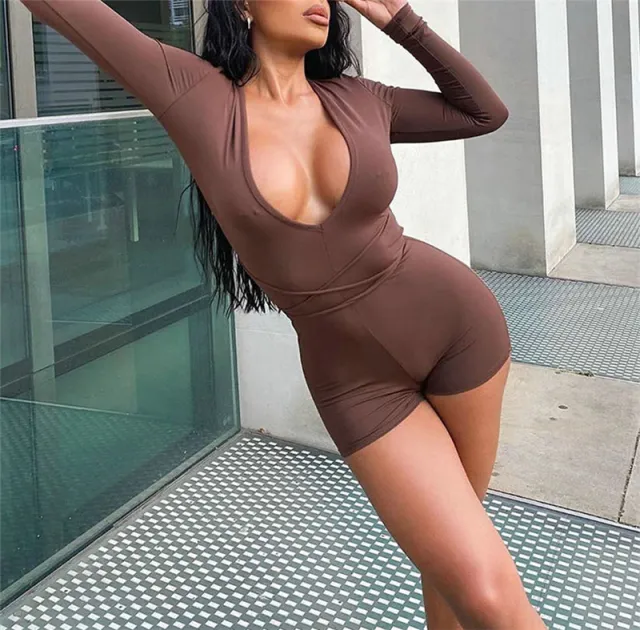 Drawstring tie jumpsuit Brown - Shop at LoveMi
