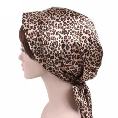 Women's diced printed ribbon bow headdress - Leopard Print - View 1