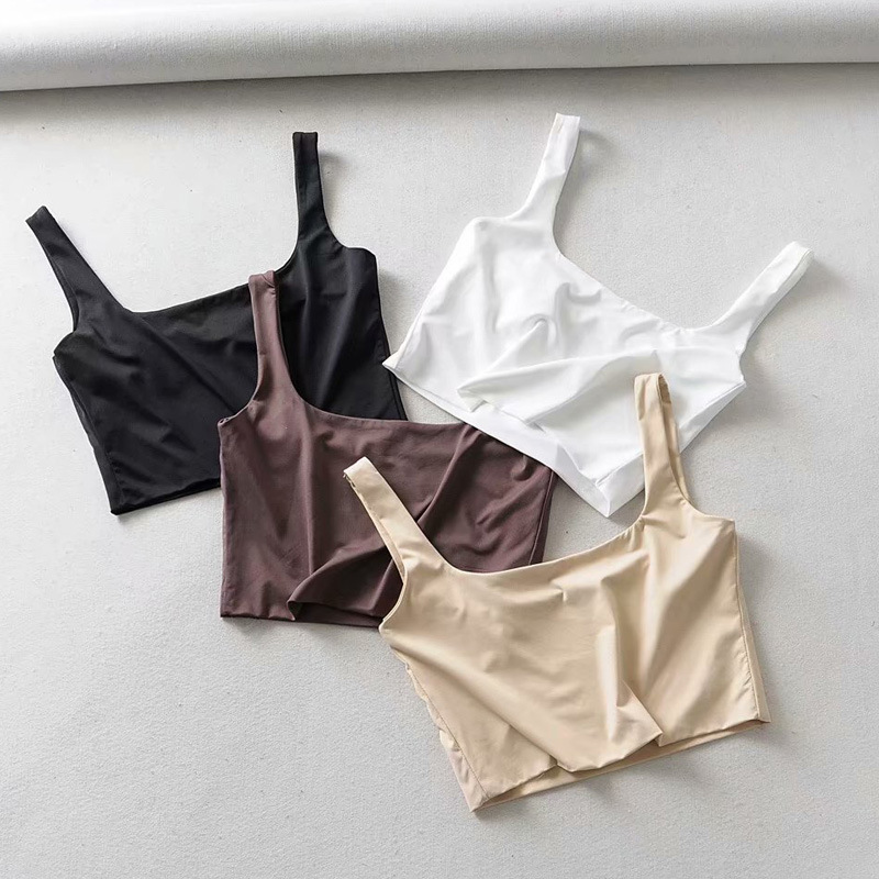 Women's fashion double layer square neck slim camisole